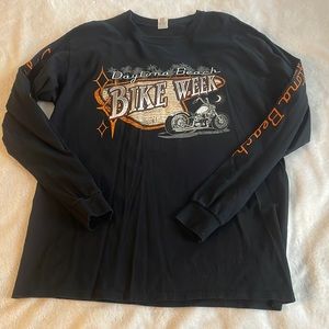 Black long sleeve Daytona Bike Week motorcycle shirt size L